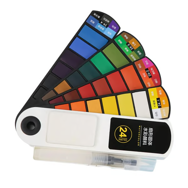 🎨Solid Watercolor Paint Set With Water Brush Pen Sponge