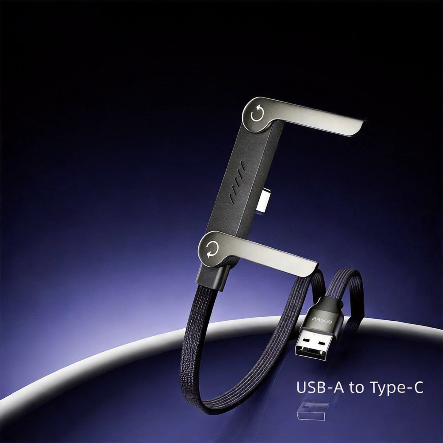 🔌 240W Fast Charging Cable with Adjustable Stand: USB-C, 1.5m, Zinc Alloy, 90° Connector, for Phones & Laptops