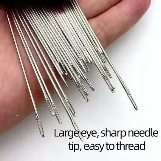 🔥34PCS Durable Big Eye Needles Set – Ideal for Sewing, Embroidery & Repairs