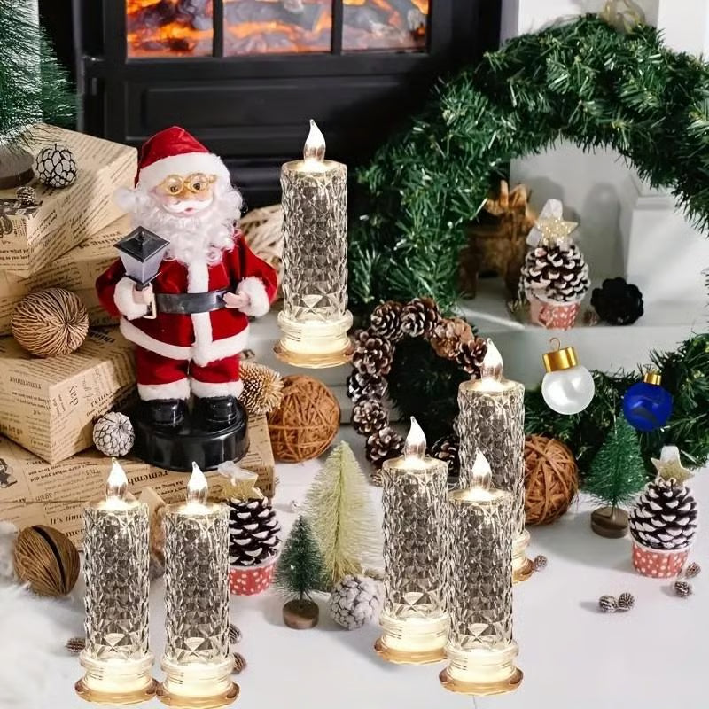 🔥49% OFF🎁 4-Piece LED Crystal Candleholder Lamp Set - Romantic Desktop Night Light