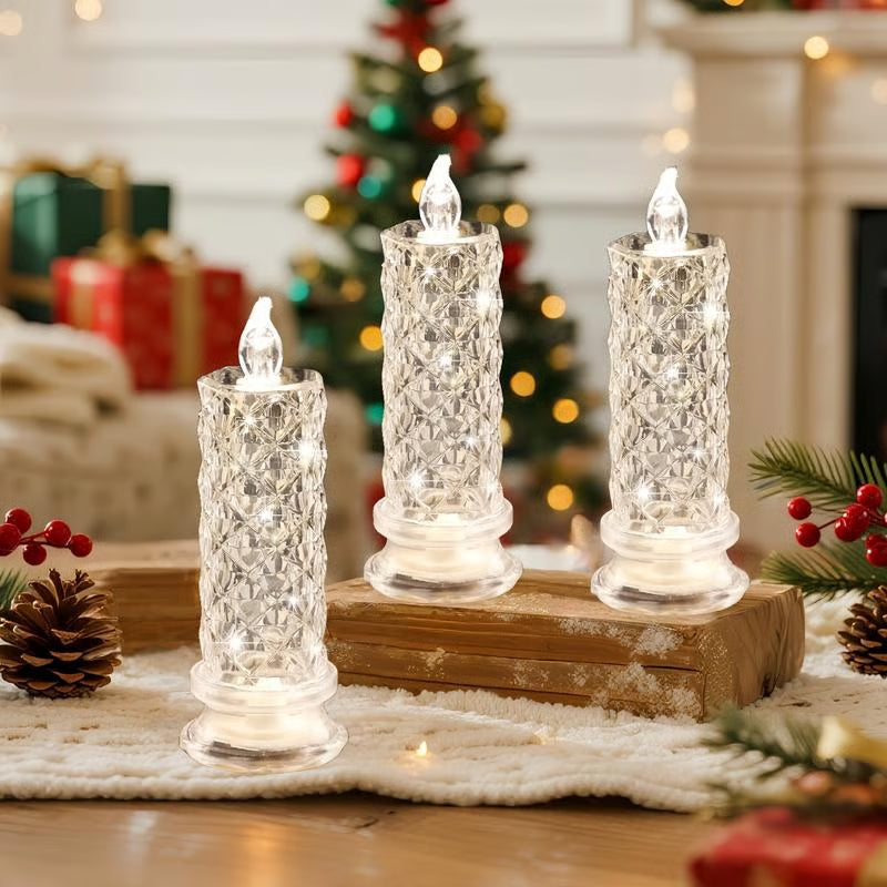 🔥49% OFF🎁 4-Piece LED Crystal Candleholder Lamp Set - Romantic Desktop Night Light