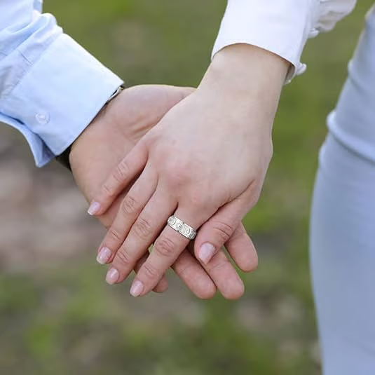 Sun, Moon, and Stars Anxiety Relief Spinner Ring for Couples