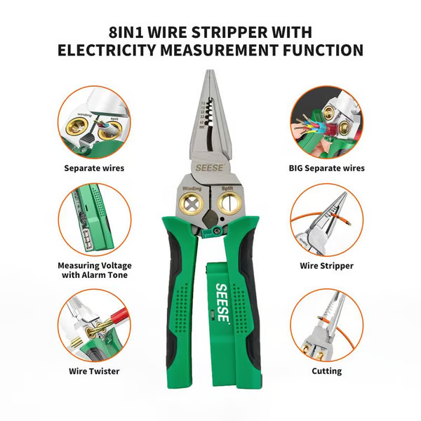 8 in 1 Wire Stripper Twister for Cutting and Pulling Wires
