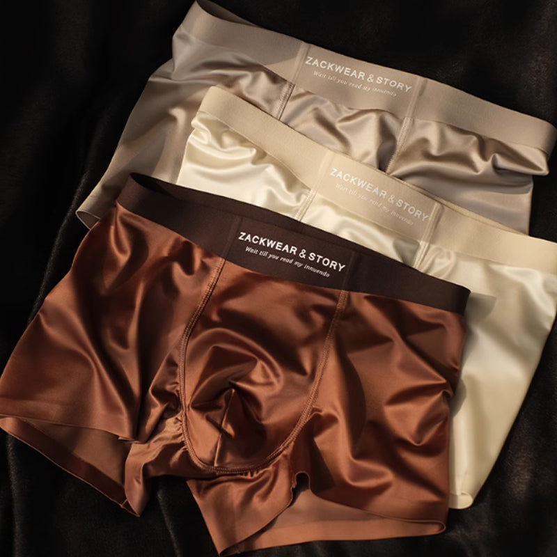 2025 LUXURY Natural ICE SILK MEN'S BOXERS | ANTIBACTERIAL SILK LINING
