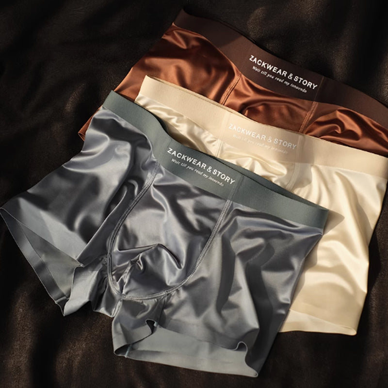 2025 LUXURY Natural ICE SILK MEN'S BOXERS | ANTIBACTERIAL SILK LINING