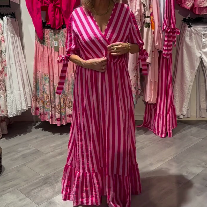 Women’s Casual Striped V-Neck Dress