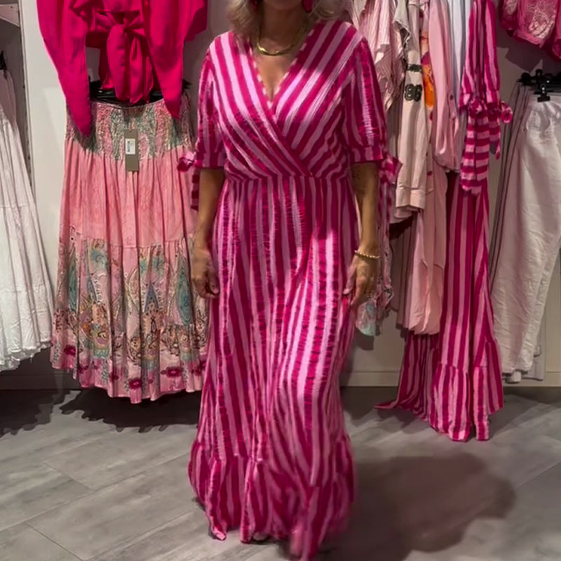 Women’s Casual Striped V-Neck Dress
