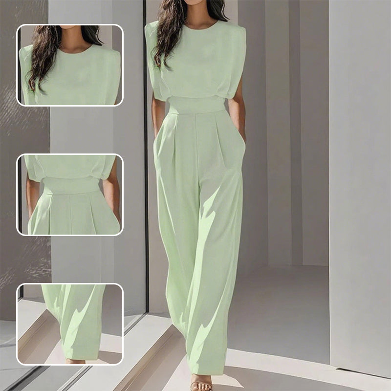 Solid Color Wide-Legged Jumpsuit for Women