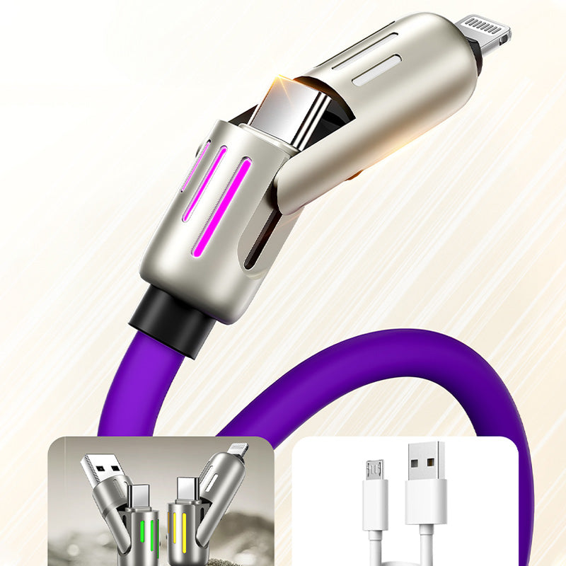 🎁Limited time 50% off⏳240W 4-in-1 Data Cable with Colorful Work Lights