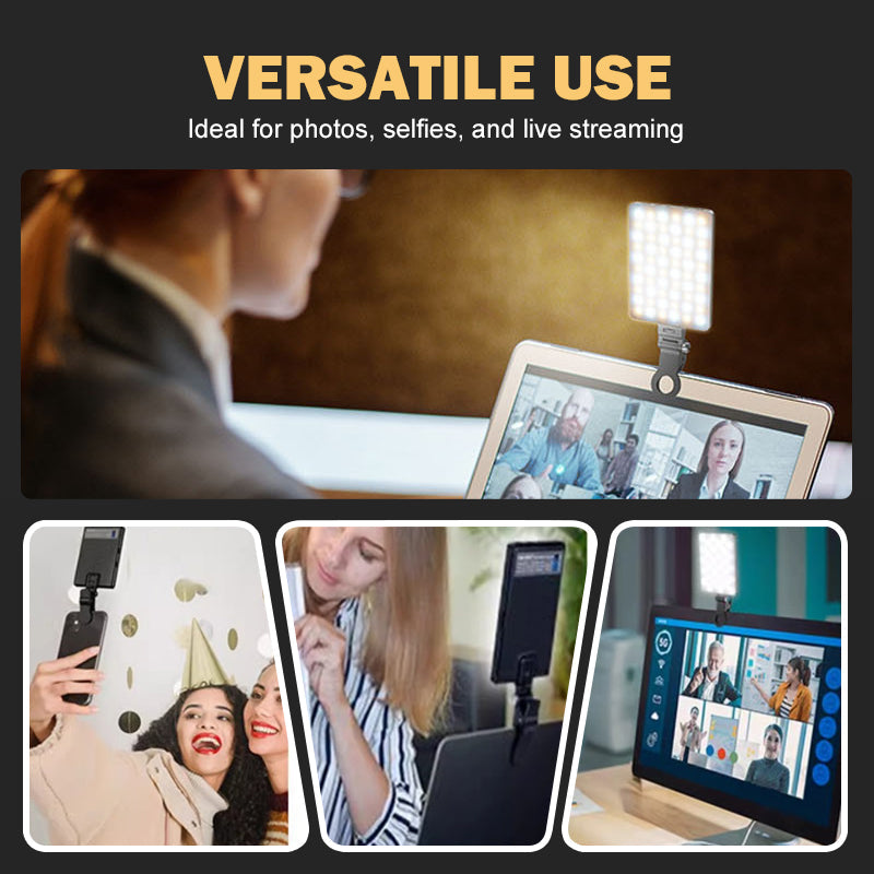 Compact Adjustable Color-Temperature Clip-On Selfie Light