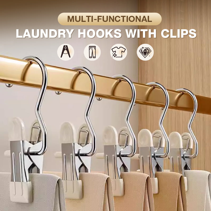Multi-functional Laundry Hooks with Clips