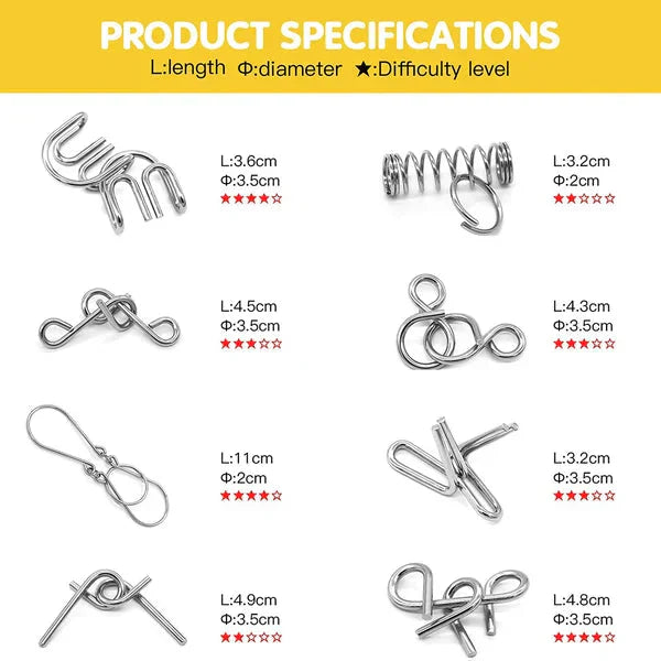 ✨50% OFF - While Supplies Last✅Metal Puzzle Ring Set (8-Piece)