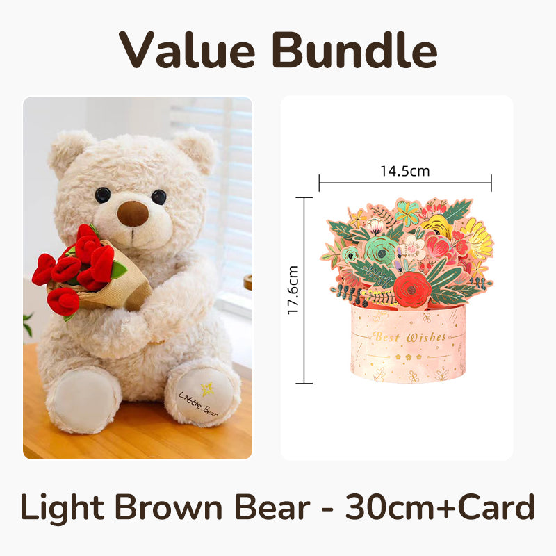 📢📢50% OFF !! ⏰Animal Bear Gift with Rose Flower Bouquet