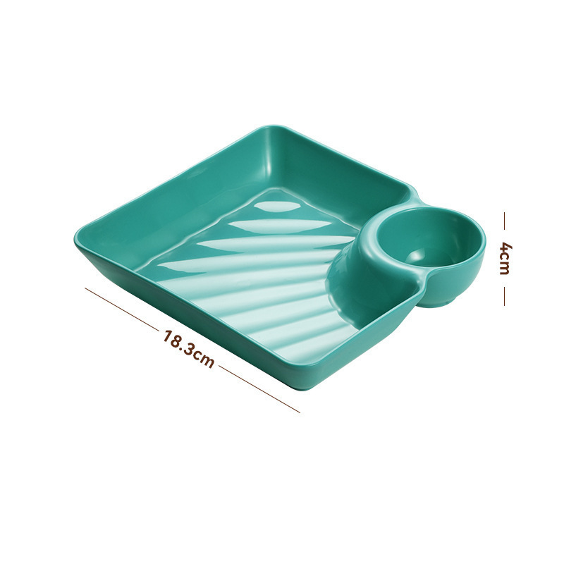 Snack and Appetizer Plate with Sauce Holder
