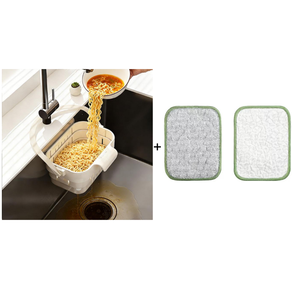 Collapsible Faucet-Hanging Sink Strainer Basket