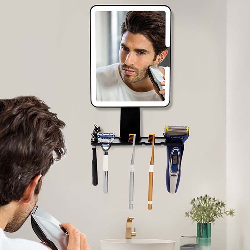 Fogless Shaving Mirror with Organizer Shelf