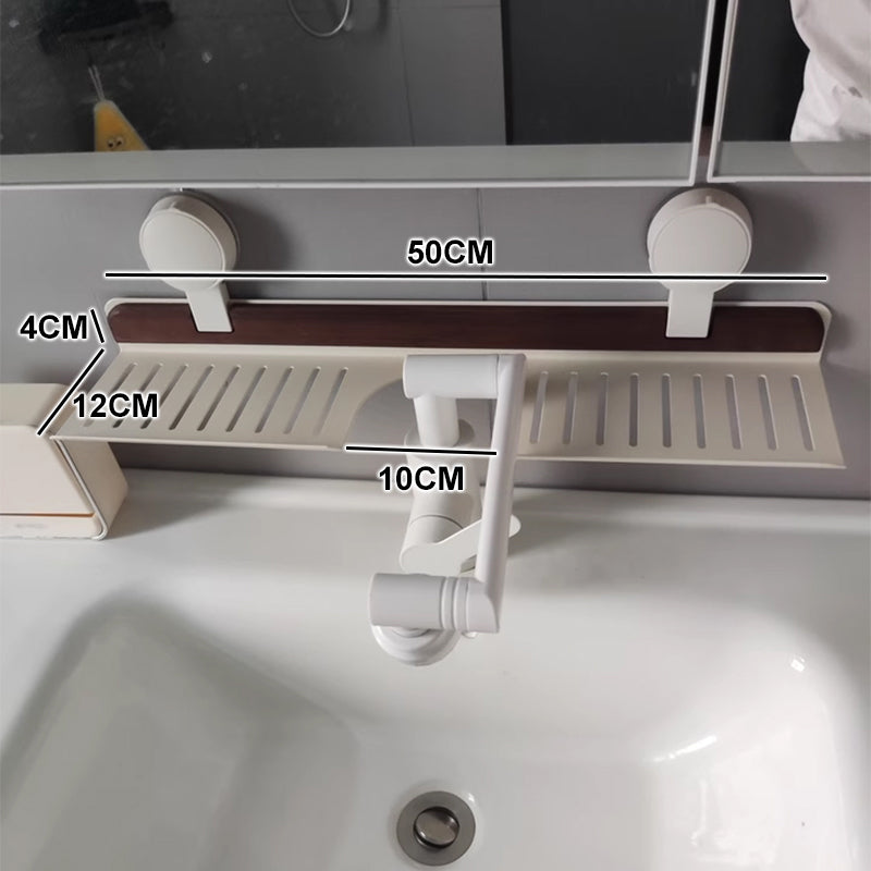 Walnut Suction Cup Bathroom Shelf