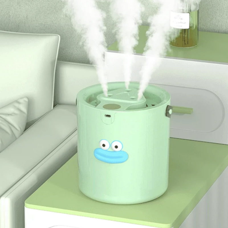 💨🏠2L Quiet USB Humidifier – Portable Desktop Mist Maker, 280ml/h Fine Spray, 35dB Silent, Cute Sausage Mouth Design for Bedroom, Office & Nursery