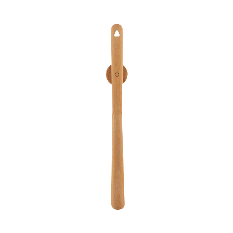 Wooden Handle Shoe Horn With Magnetic Holder