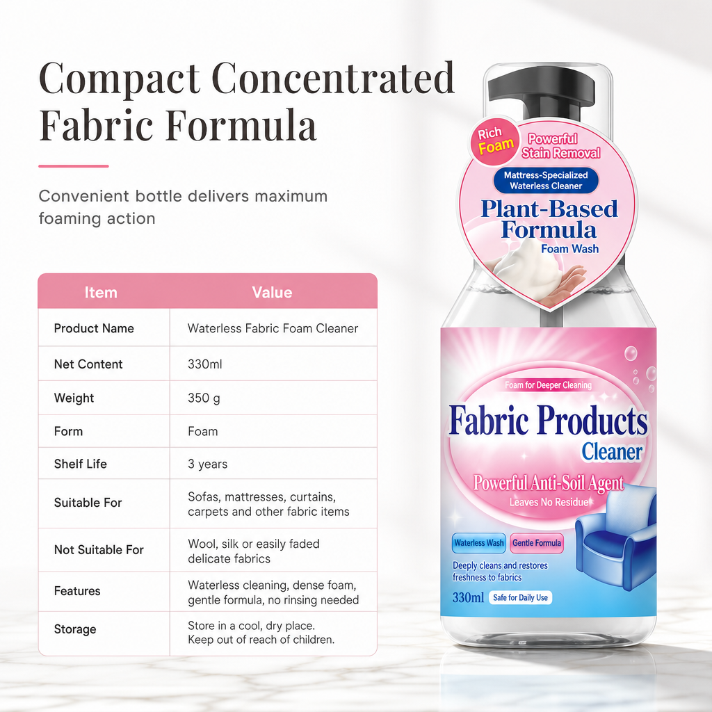 Waterless Fabric Foam Cleaner