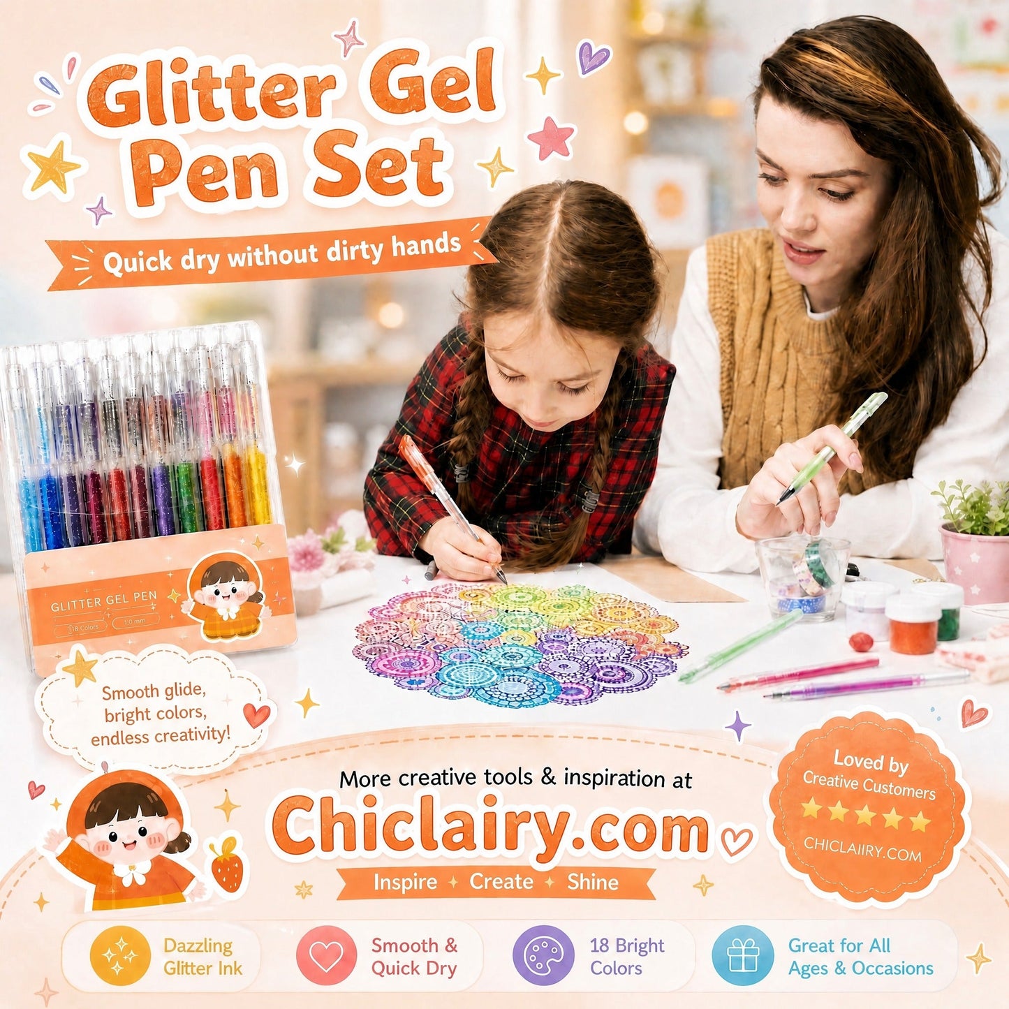 🎄🎁 Special Christmas Sale! 🎁Glitter Gel Pen Set – Smooth Writing 🎨