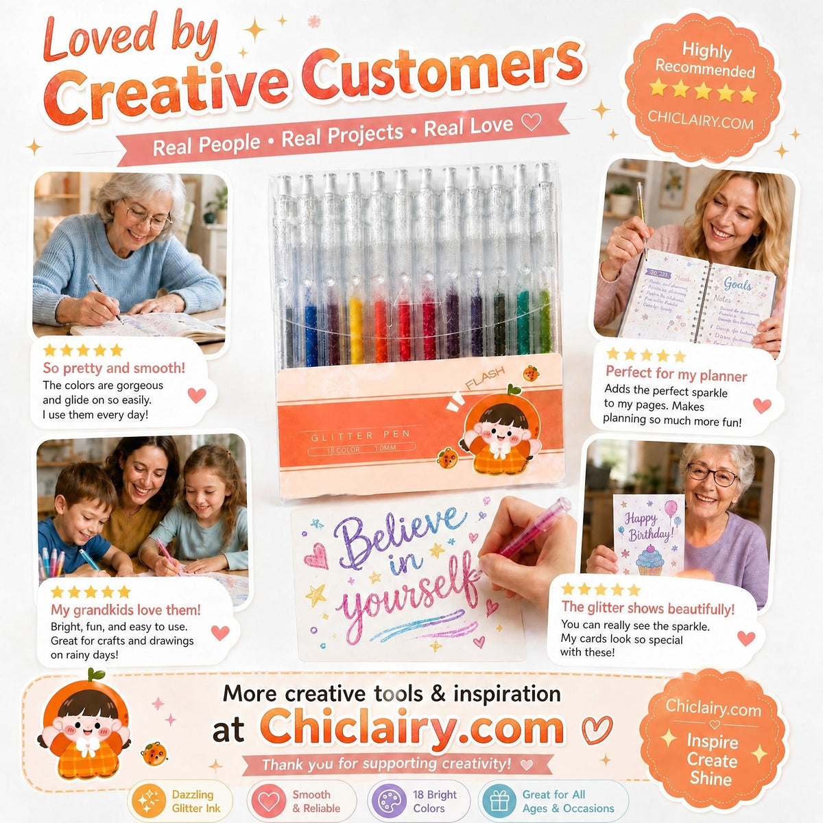🎄🎁 Special Christmas Sale! 🎁Glitter Gel Pen Set – Smooth Writing 🎨