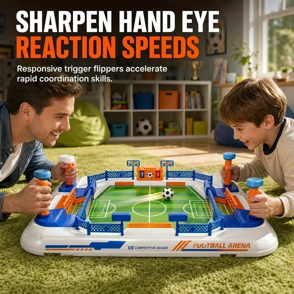 ⚽ Tabletop Football Game: 2-Player, Spring Flippers, Goal Bell, Screen-Free Fun
