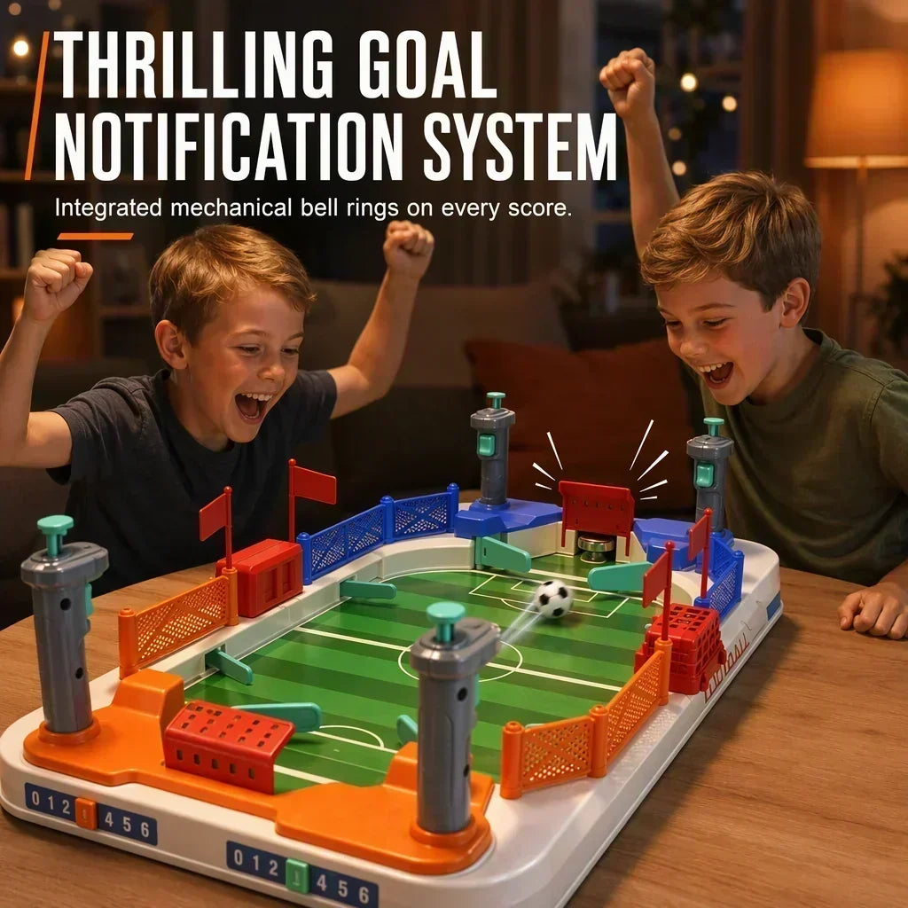 ⚽ Tabletop Football Game: 2-Player, Spring Flippers, Goal Bell, Screen-Free Fun