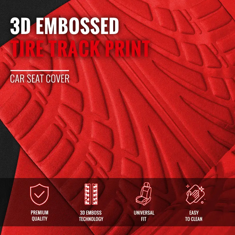 Car Seat Covers for 5 Seats Universal, Fabric Breathable Car Front & Rear Seat Protectors, Airbag Compatible, Full Protection, Fits Most Cars Trucks Vans SUVs, Red Gray Black Blue Seat Covers, Car Decor Gift, Truck Accessories, Car Interior Accessori