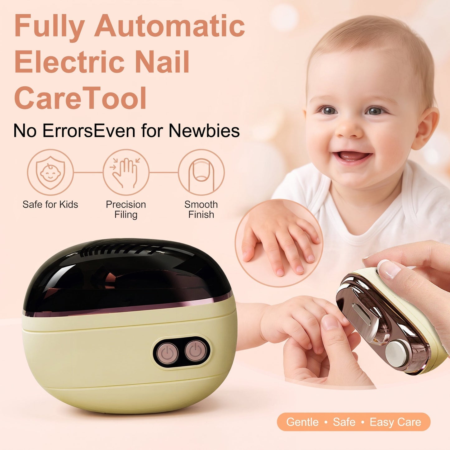 🔥LIMITED TIME PRICE: ONLY ￡11.99!!!🔥TrimPro™ 2-in-1 Smart Electric Nail Trimmer & Polisher for All Ages 👨‍👩‍👧‍👦 💅
