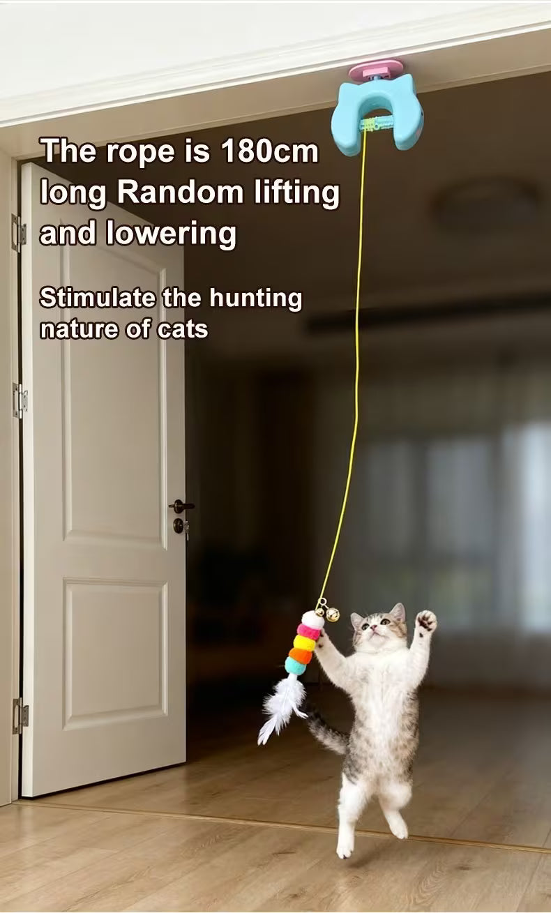 🐱 New Electric Smart Hanging Cat Toy – Retractable & Motion Sensor, Interactive Fun for Fitness & Boredom Relief 🧶⚡💫