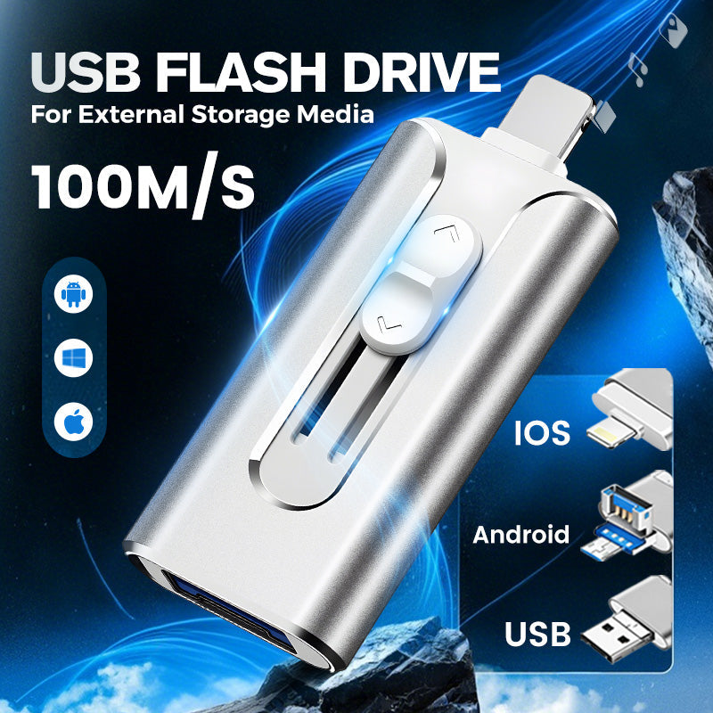 🔥Clearance sale: 80% off🔥64GB Micro USB + MFi Certified Lightning + 8 Pin + USB 3.0 ⚡4 in1 Flash Drive for iPhone/iPad/Android/PC⚡