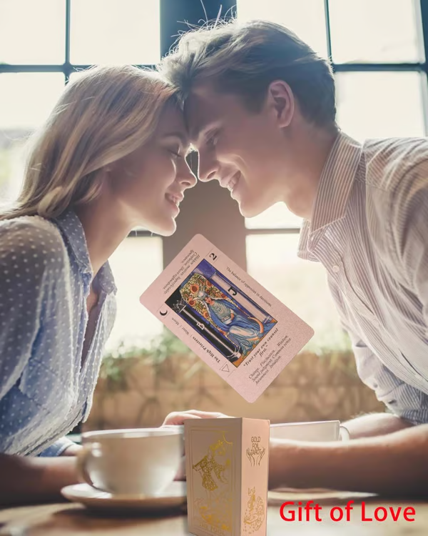 Witchy Cauldron Rose Gold Tarot Cards with Guide Book Waterproof Wrinkle Resistant Foil Tarot Deck for Beginners Includes Chakras Planets Zodiac Signs Elements & Affirmations