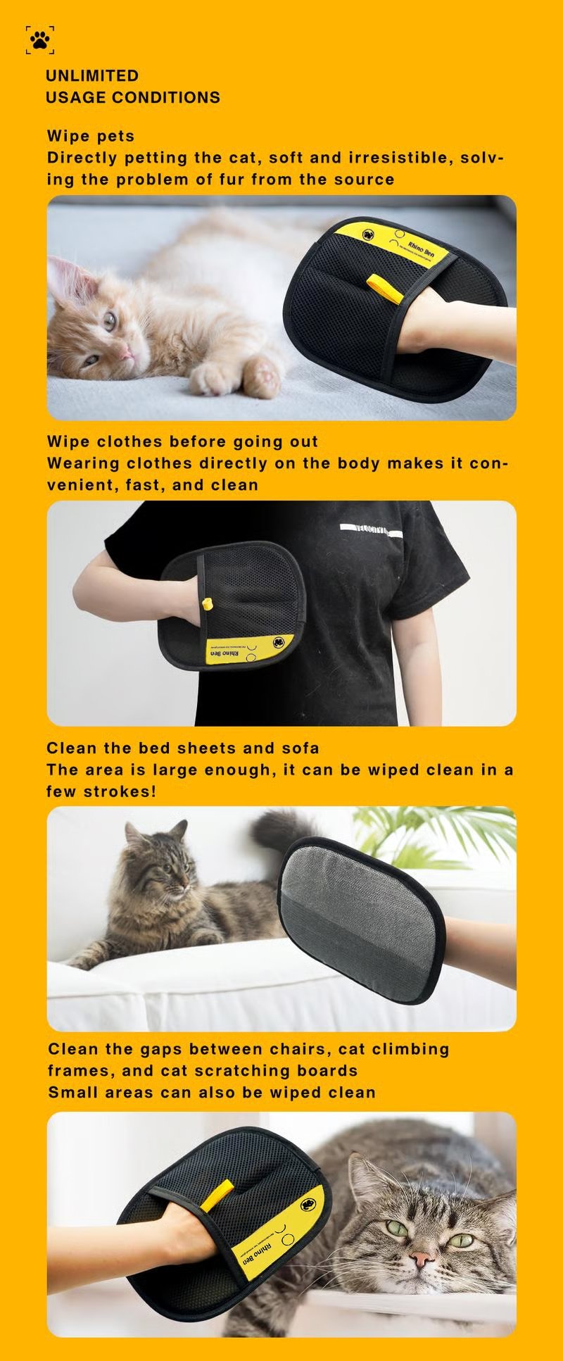 ⏳Time-Limited Special⏰Reusable Electrostatic Pet Hair Removal Glove - Works on Clothes, Couch, Car & All Fabric Surfaces