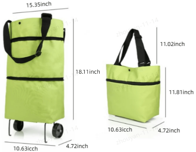 🛍️✨ Convertible shopping tote – hides wheels, holds 20kg, expands with zipper!