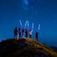 Luminous Tactical Trekking Poles – LED Lightweight Foldable Hiking Sticks