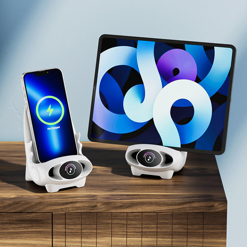 🥳2026 HOT SALE🥳💞50K+ SOLD! 📱 Mini Chair Phone Holder with Wireless Charger - 15W Fast Charging, Adjustable Viewing Angles for Desk/Car/Home Use ⚡✨
