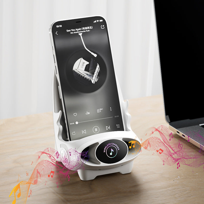 🥳2026 HOT SALE🥳💞50K+ SOLD! 📱 Mini Chair Phone Holder with Wireless Charger - 15W Fast Charging, Adjustable Viewing Angles for Desk/Car/Home Use ⚡✨