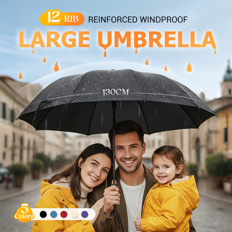 ☔✨🌧️💨 12-Rib Windproof Umbrella – Large Coverage, Compact Fold & Durable Frame for Heavy Rain & Wind. Over 13,847 Dry Days Guaranteed!✨