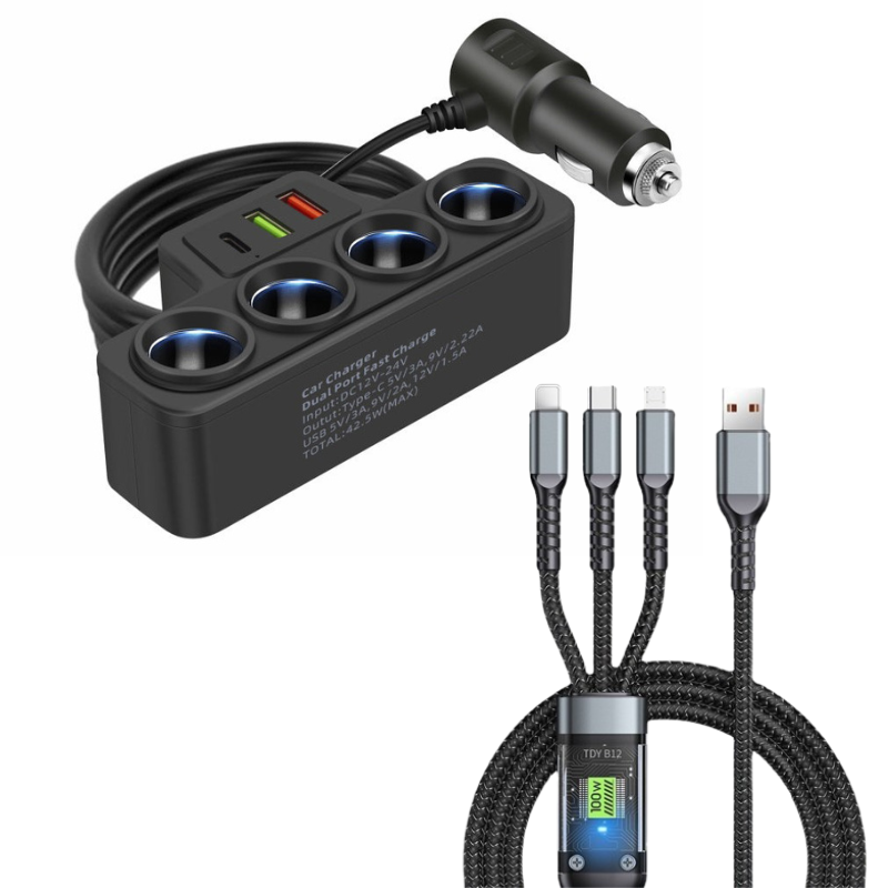 💥 50% OFF FLASH SALE! 7-in-1 Cigarette Lighter Adapter – Fast Charging + 4 USB Ports ⚡🚗 【Limited Time】