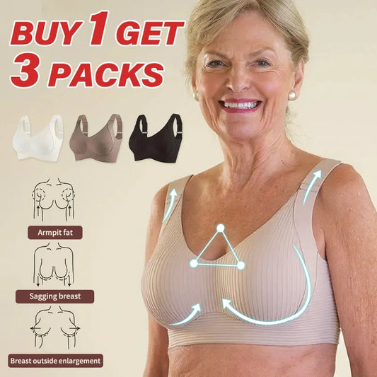 🎁 🔥Super Firming Wire-Free Full Cup Bra All-Day Comfort No More Sagging (3-Pack Value Set)