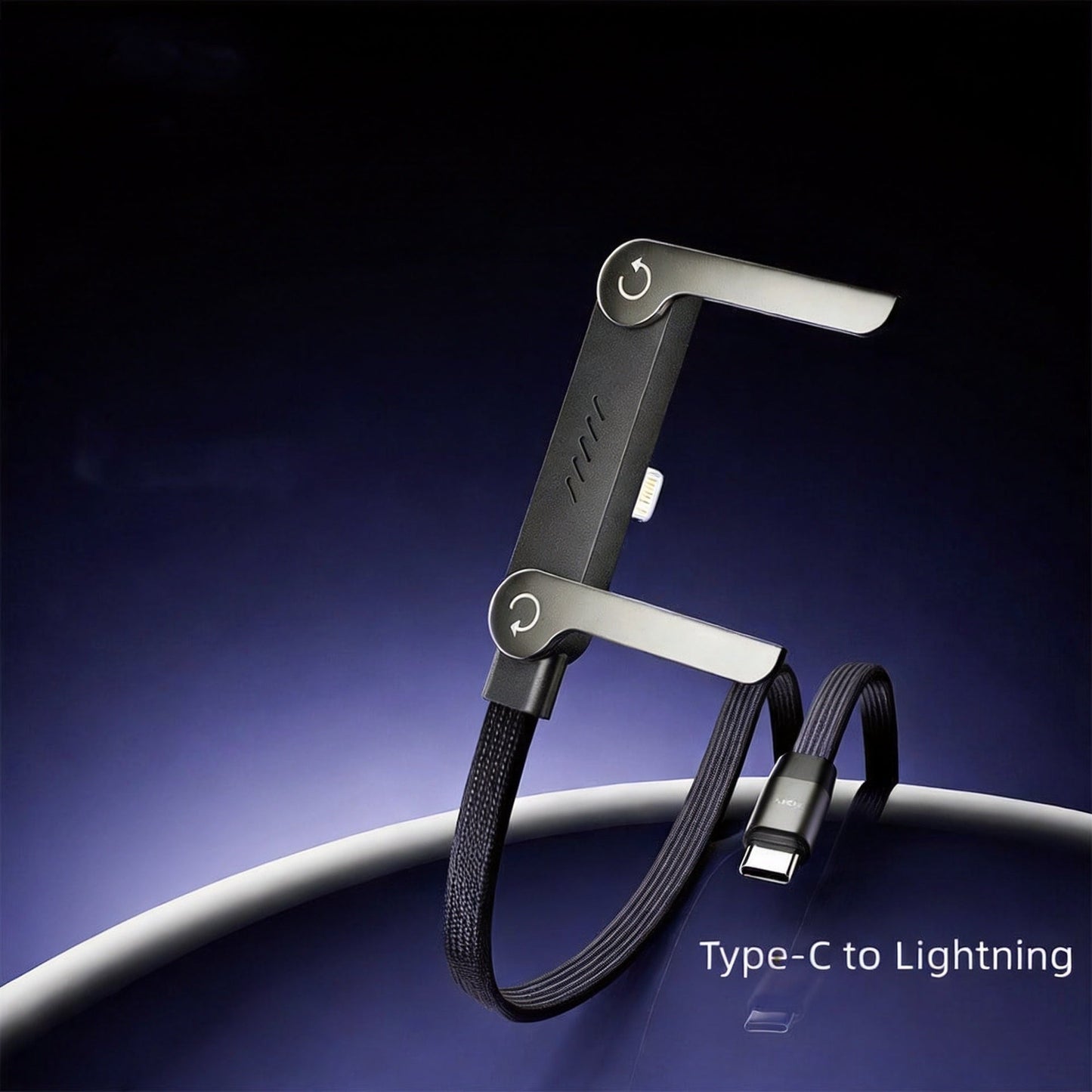 🔌 240W Fast Charging Cable with Adjustable Stand: USB-C, 1.5m, Zinc Alloy, 90° Connector, for Phones & Laptops
