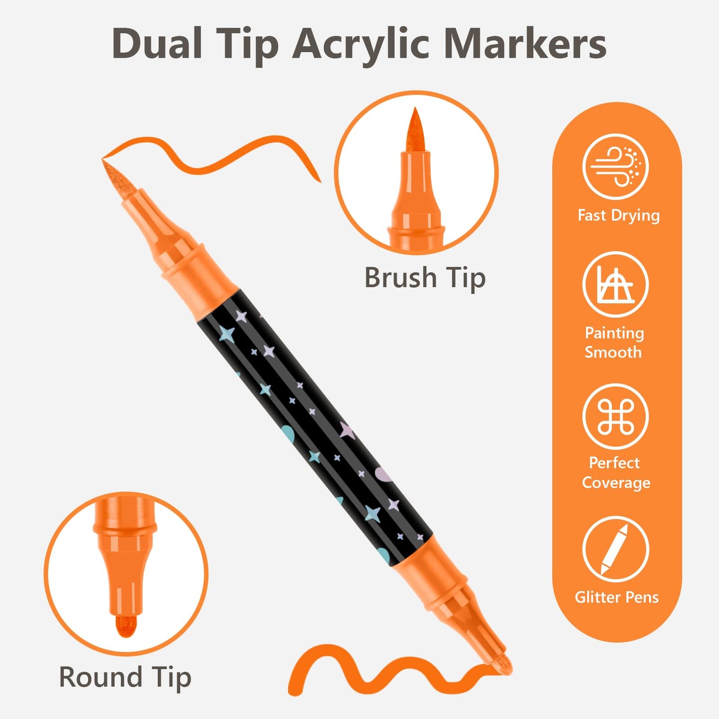 🖊️ 50% OFF NOW! ✨ Dual-Tip Glitter Marker Pen - Vibrant Colors for Art/Journaling/Scrapbooking, Non-Toxic & Quick-Drying 🎨📝