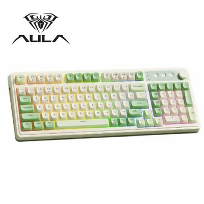 AULA S99 Key Keyboard, Tri-Mode Bluetooth/2.4GHz/USB-C Cute Creamy Gaming Keyboard with Number Pad RGB Backlit
