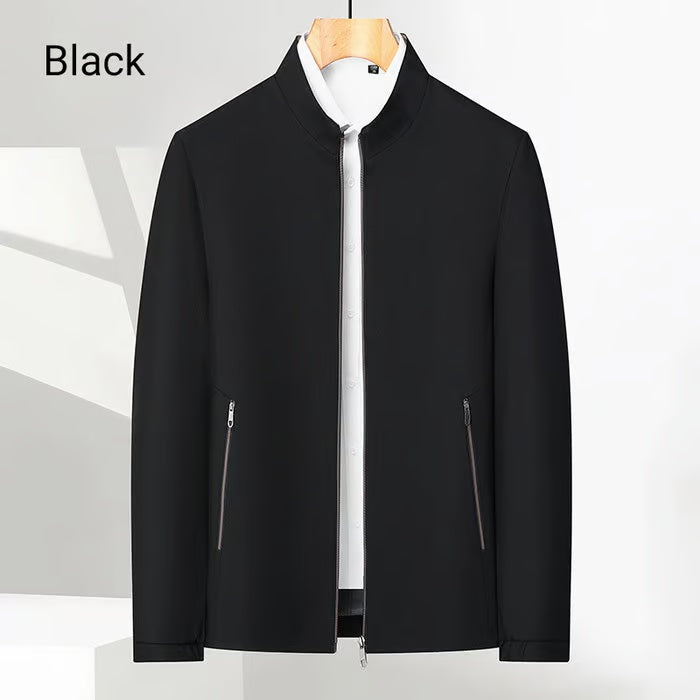 👑Essential Business Suit👑 Men's Standing Collar Zipper Casual Jacket+Credit card case