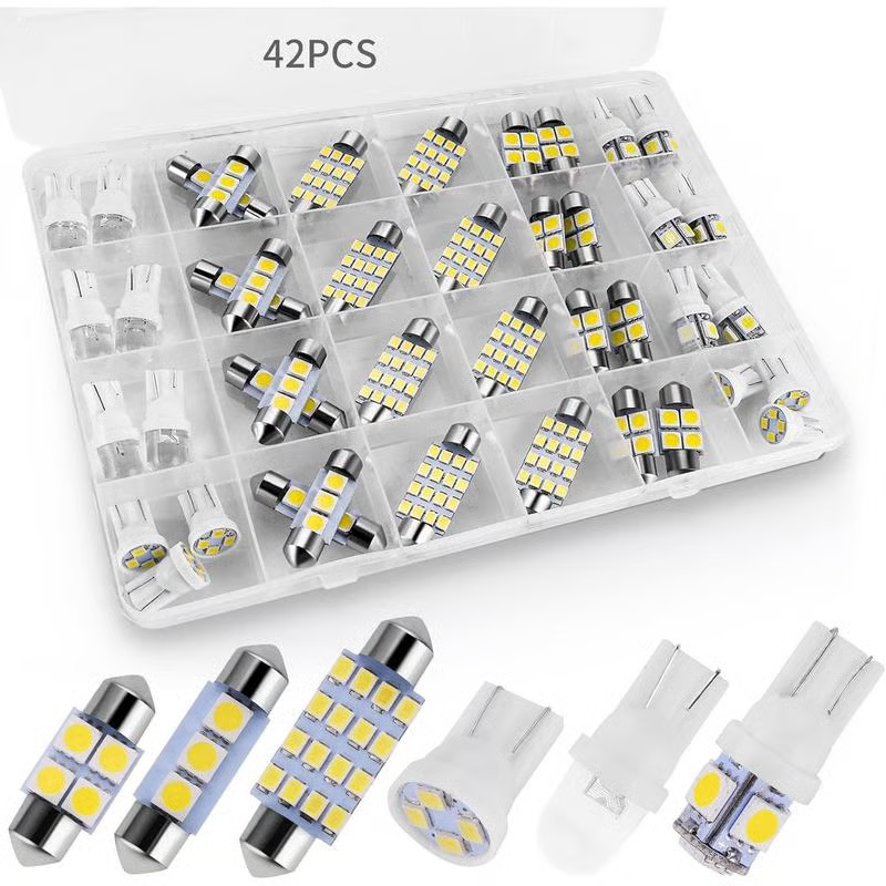 42 Pieces Interior Car Lights, Super Bright White Dome Map Tail Cab Lights Bulb Kit Set