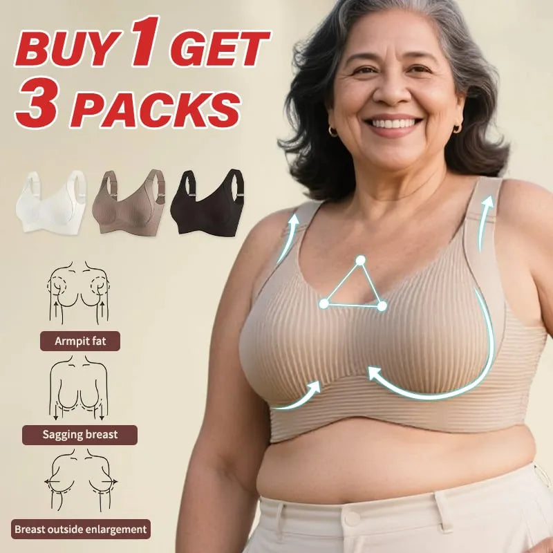 🎁 🔥Super Firming Wire-Free Full Cup Bra All-Day Comfort No More Sagging (3-Pack Value Set)