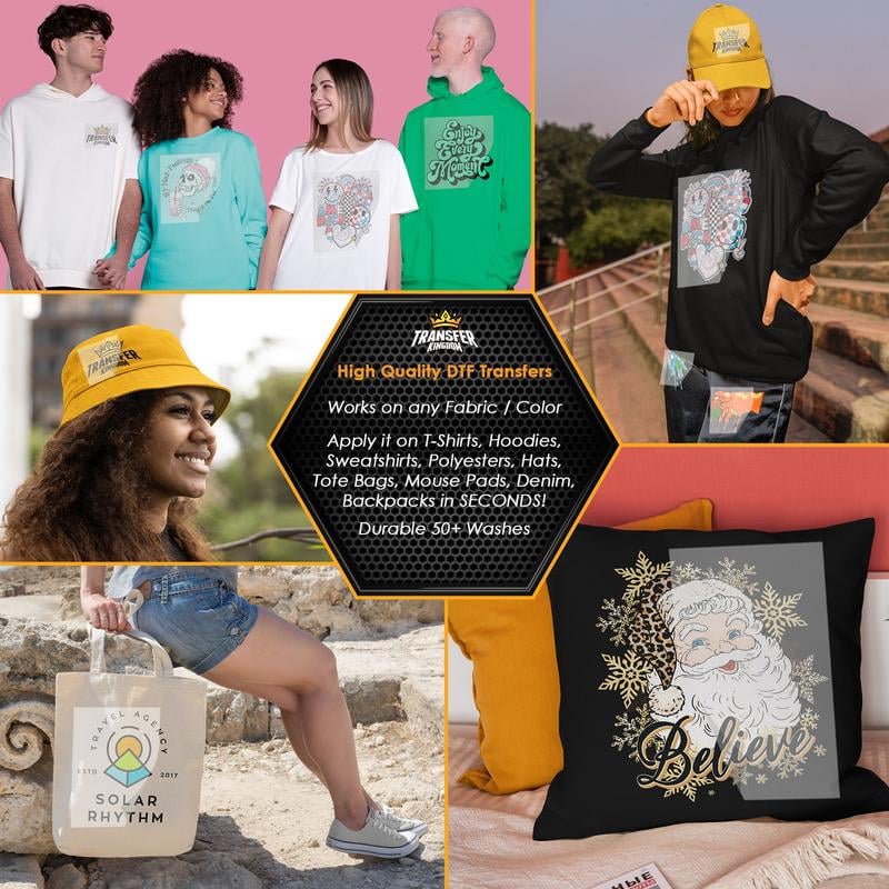 🎄Christmas Mystery DTF Transfer Bundle – Ready to Press Holiday Designs | Santa, Reindeer, Gingerbread & Festive Graphics for T-Shirts, Totes & DIY Gifts🎄