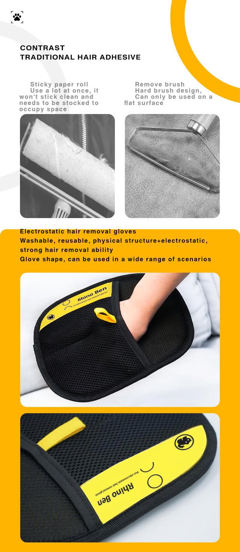 ⏳Time-Limited Special⏰Reusable Electrostatic Pet Hair Removal Glove - Works on Clothes, Couch, Car & All Fabric Surfaces