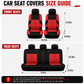 Car Seat Covers for 5 Seats Universal, Fabric Breathable Car Front & Rear Seat Protectors, Airbag Compatible, Full Protection, Fits Most Cars Trucks Vans SUVs, Red Gray Black Blue Seat Covers, Car Decor Gift, Truck Accessories, Car Interior Accessori